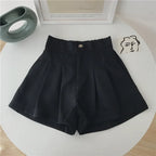 Casual White Women's Shorts 2024 New Summer Thin High-waisted Slimming A- line Wide-legged Hot Pants Petite Size
