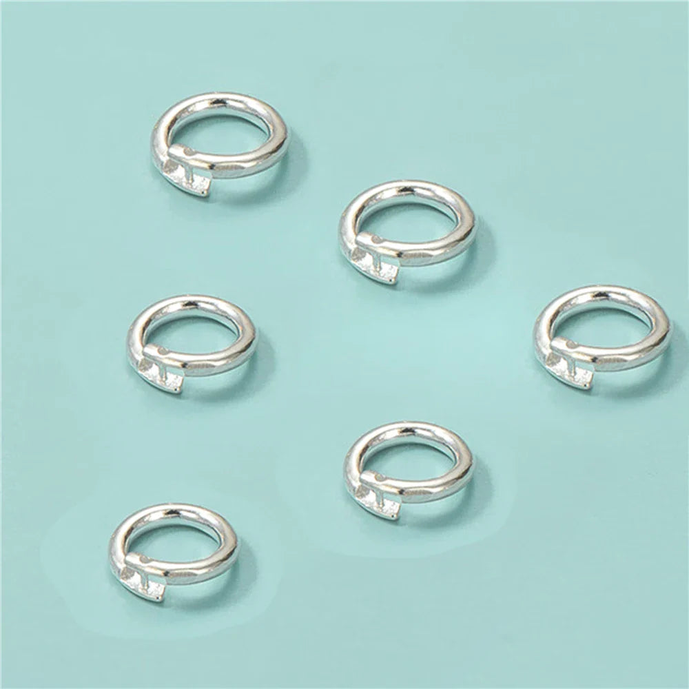 2pcs Authentic Real 925 Sterling Silver Open Jump Rings O Ring Connector for DIY Bracelet Necklace Earring Jewelry Craft Making