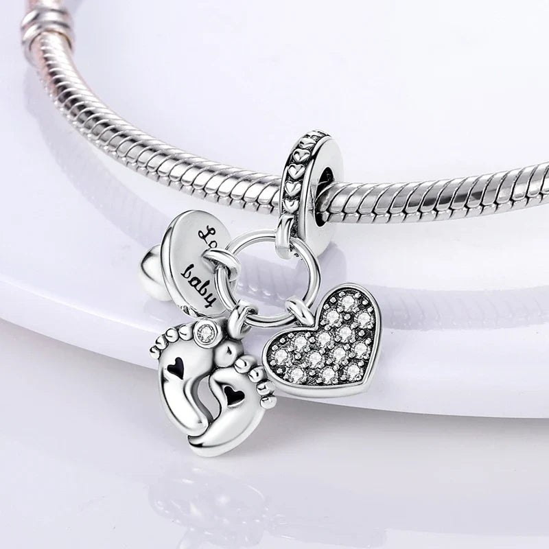 925 Silver Lucky Guardian Angel Dangle Beads Charm Women Fit Original Bracelet Necklace Original DIY Jewelry Making Gift