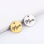 5pcs/Lot Making Mother's Day Unique Gift Pendants Stainless Steel Hollow Mom Letter Charms For Necklace Bracelet Accessories DIY