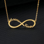 Custom Double Heart Two Names Infinity Necklaces For Women Stainless Steel Customized Necklace Pendant Personalized Jewelry Gift