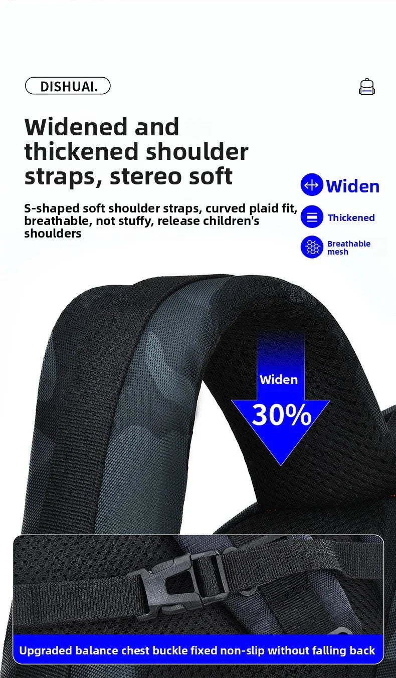 2025 new camouflage backpack for boys High capacity school bag for junior high school students Outdoor travel backpack for men