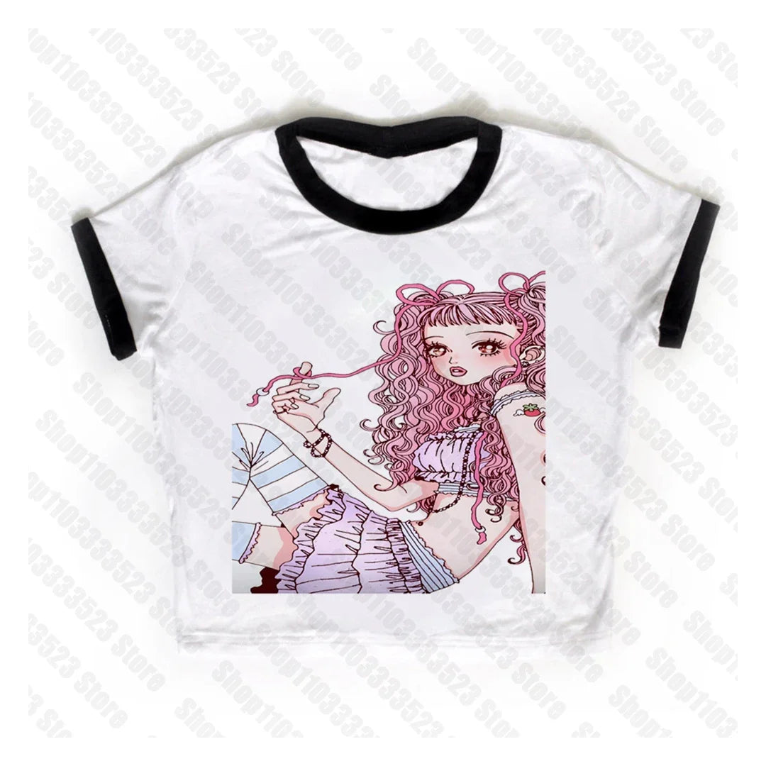 Gothic E-girls Aesthetic graphics Harajuku Women's Tank Women Grunge Crop Tops Y2k style Clothes Gothic Y2k style Punk Baby Tank