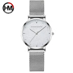 2025 New Women's Luxury Watch Matte Dial Japanese Quartz Movement Stainless Steel Mesh Strap Hannah Martin Brand Original Watch