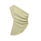 Asymmetric T-shirt New Women's Fashion Trend Spicy Girl Celebrity Temperament Off Shoulder Top