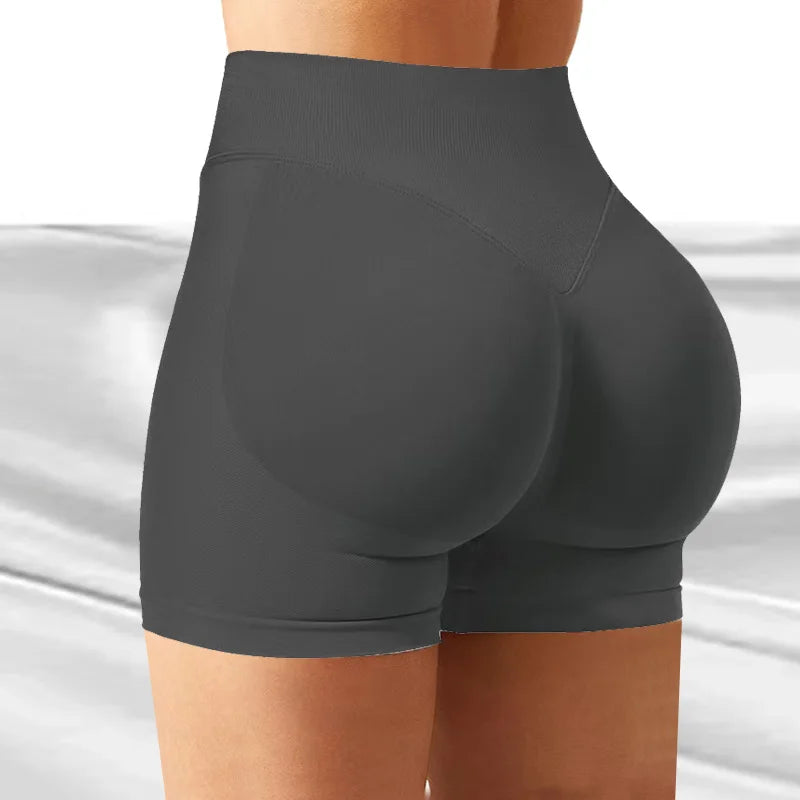 4.5'' Impact Shorts Seamless Low Ribbed Waistband Gym Shorts Scrunch Bum Yoga Shorts Booty High Stretch Running Bike Shorts