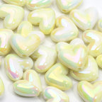 10pcs 15x17mm Macarons ABS Spacer Beads Gradients Heart Acrylic Beads For Diy Jewelry Making Bracelet Necklace Earrings Pendant