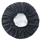 Adjustable Double Layer Satin Bonnet Nightcap Doubleside Women Round Shower Caps Night Sleep Polyester Hat Solid Black Lining