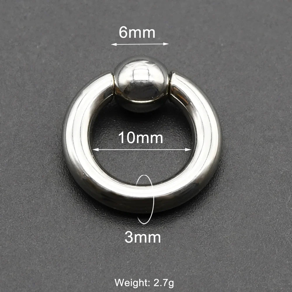 1Pc Large Gauges Stainless Steel CAPTIVE SPRING BEAD RING for Septum Piercing BCR Nose Ring Hoop Expander Earlobe Earrings 00G