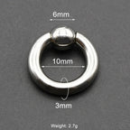 1Pc Large Gauges Stainless Steel CAPTIVE SPRING BEAD RING for Septum Piercing BCR Nose Ring Hoop Expander Earlobe Earrings 00G