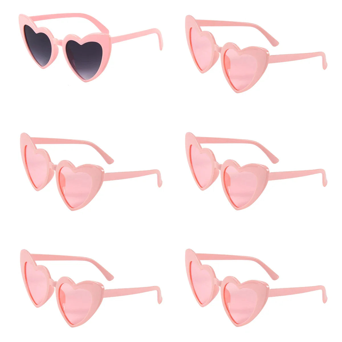 6pcs Bachelorette Party Sunglasses Wedding Bridal Shower Decoration Pink White Heart Glasses Bridesmaid Gifts Hen Party Supplies