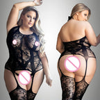 2024 New Plus Size Bodystocking Bodysuits For Women Sexy Fishnet Lingerie Babydoll Dress Porno Underwear Mesh Stockings For Sex