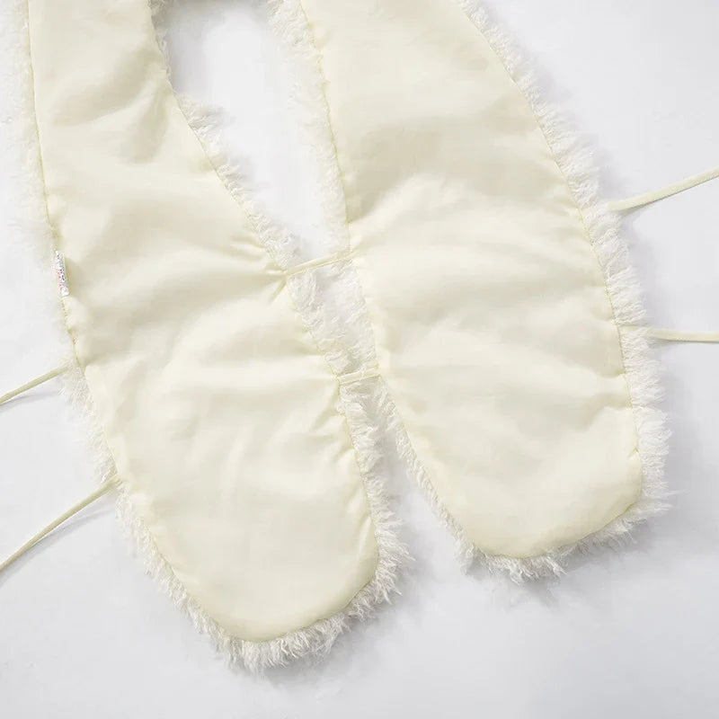 BKLD Sexy Temperament Fluffy Tops For Women High Street Y2K Nightclub Outfits Faux Fur Backless Lacing Solid 2025 Vest Waistcoat