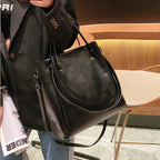 Burminsa Retro Cowhide Genuine Leather Handbags For Women 2025 Luxury Designer Work Tote Shopping Ladies Shoulder Crossbody Bags