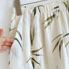 2025 Summer New Women's Two Piece Set of 100% Pure Cotton Crepe Cloth with Chest Cushion Sleepwear Sweet and Cute Home Fury