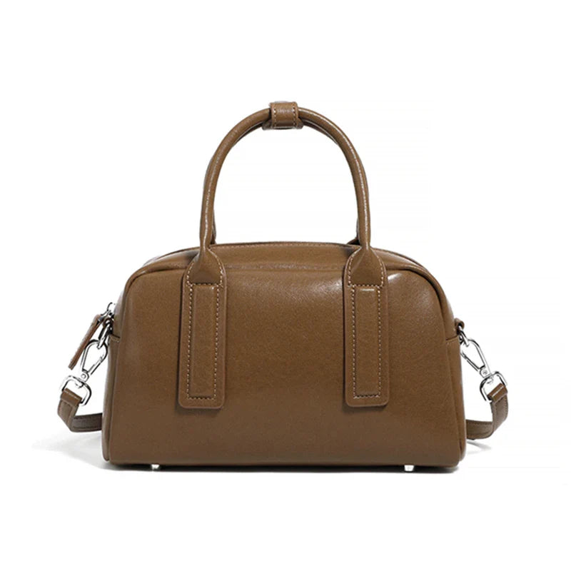 Burminsa Vintage Genuine Leather Pillow Small Shoulder Bags For Women 2025 Luxury Designer Crossbody Purses Tote Ladies Handbags