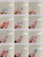 1-3pcs PSK 2025 New Whitening Purple Glass Beads Starry Crystal Nail Art Purple Glass Bead Cat Eye Gel Nail Polish Nail Supplies