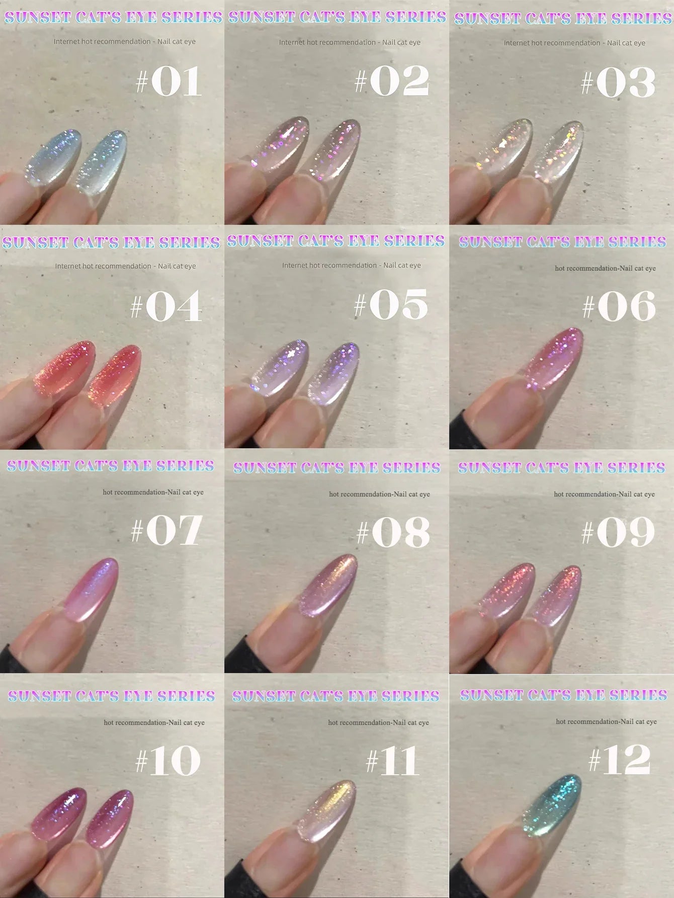1-3pcs PSK 2025 New Whitening Purple Glass Beads Starry Crystal Nail Art Purple Glass Bead Cat Eye Gel Nail Polish Nail Supplies