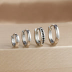 4PCS Set Stainless Steel Huggie Minimal Hoop Earrings 6/8/10mm Crystal Zirconia Helix Tragus Cartilage Earrings Piercing Jewelry