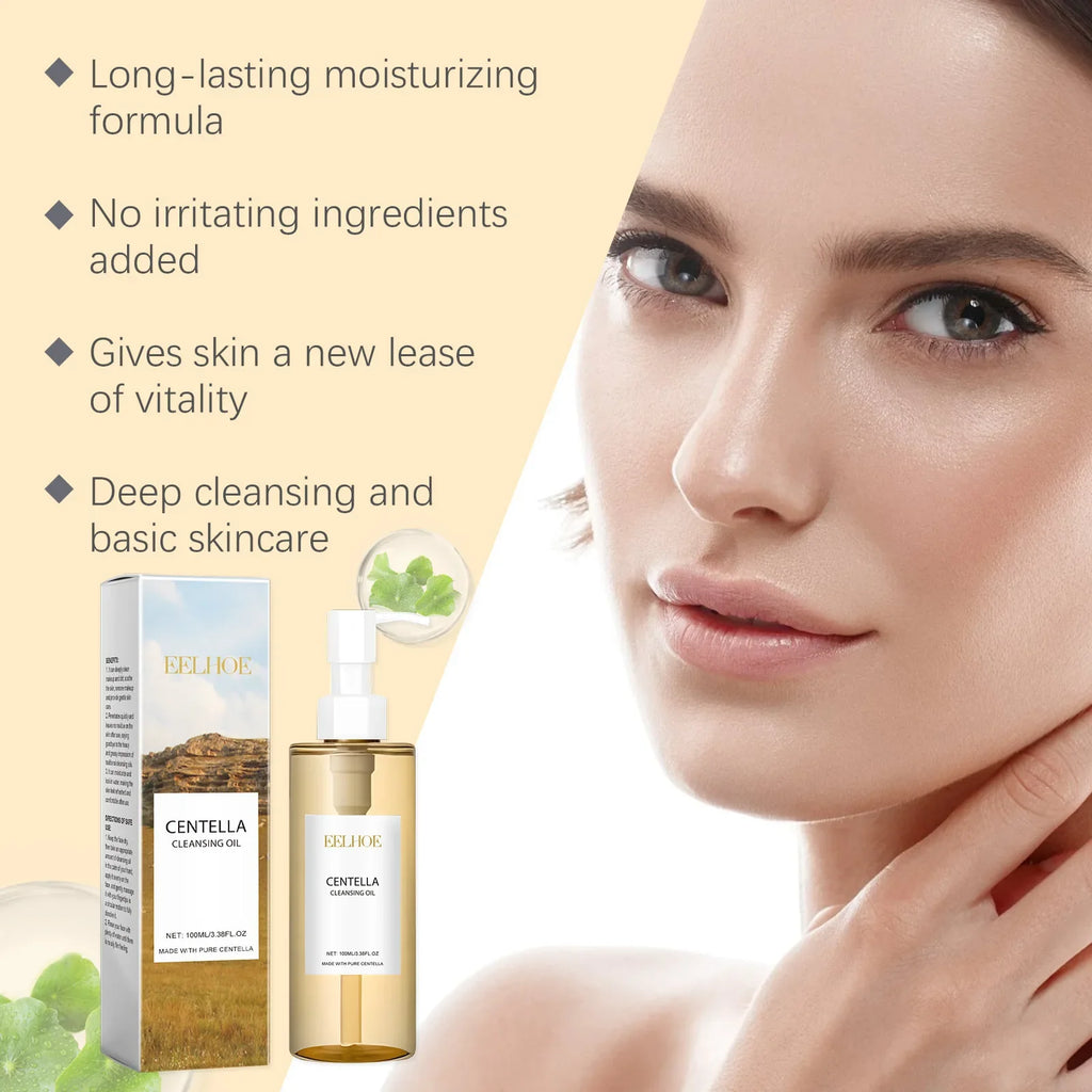 EELHOE Centella Cleansing Oil Facial Makeup Remover Moisturizing for Face Shrink Pores Removal Cleansing Oil Sensitive Skin Care
