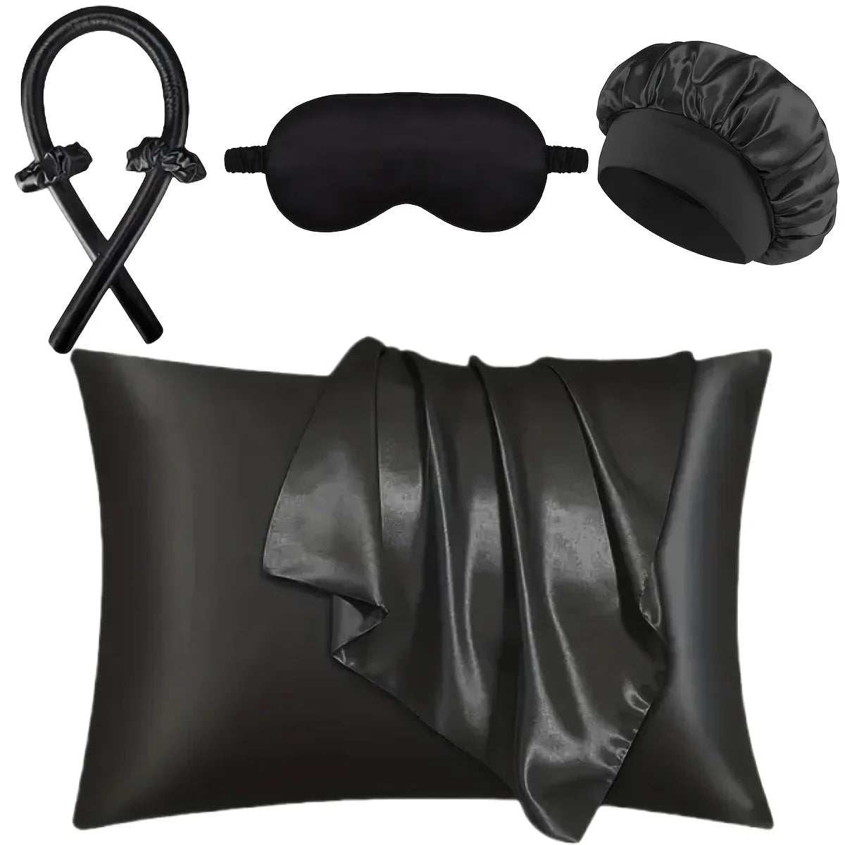 6-piece sleep styling set, no heat curling tool, women's overnight curling set.