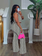 2 Piece Sets Womens Outfits Elegant Stretchy Knitted Summer Suit Sexy Sleeveless Top and Pant Suit Wholesale Dropshipping