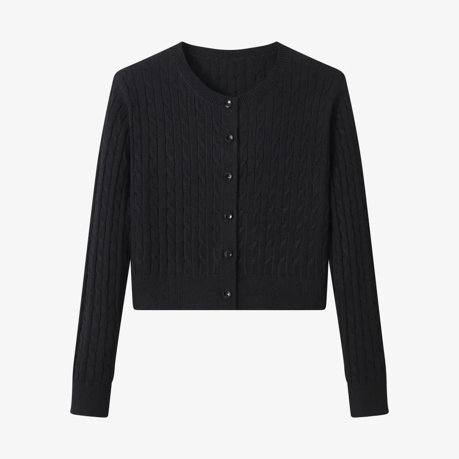 AS AW25 new design knitting cable cardigan + ribbing mockneck dress maxi length match for lady wear