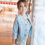 2023 Spring/Summer New Denim Jacket Women's Korean Casual Slim All-Match Short Crop Sleeve Short Sleeve Denim Button Up Top