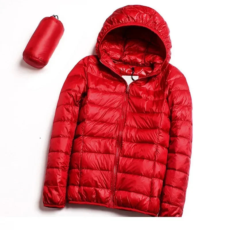 2024 Hooded Jackets Autumn Plus Size 7xl 6xl 5xl Fall Women's Lightweight Water-Resistant Packable Winter Warm Female Down Coats