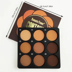 Dark Skin Tone 9-in-1 Face Palette Waterproof Concealer 9 Shades Contour Bronzer Wheat Makeup Palette for Women