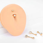 10pcs/lot Titanium CZ Crystal Belly Button Ring Navel Bar Piercing 6/8/10/12mm Belly Nombril Piercing Sexy Jewelry for Women 14G