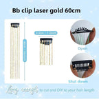 6-Piece Set BB Clip Tinsel Hair Metal Laser Gold Thread PET Laser Thread Highlighting Cross-Border Hair Accessories