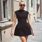 ALTGOTH Emo fashion sexy Mini Dress Women Streetwear Maxi Casual Elegant Party Basic Dresses 2024 New Alt Solid Casual Clubwear