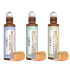 EUQEE 3PCS Fragrance Oils Roll-On Long Lasting Scent Coconut & Vanilla White Musk Baby Powder Fresh Linen Oud Wood Amber Romance