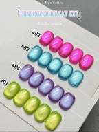 1-3pcs PSK 2025 New Whitening Purple Glass Beads Starry Crystal Nail Art Purple Glass Bead Cat Eye Gel Nail Polish Nail Supplies