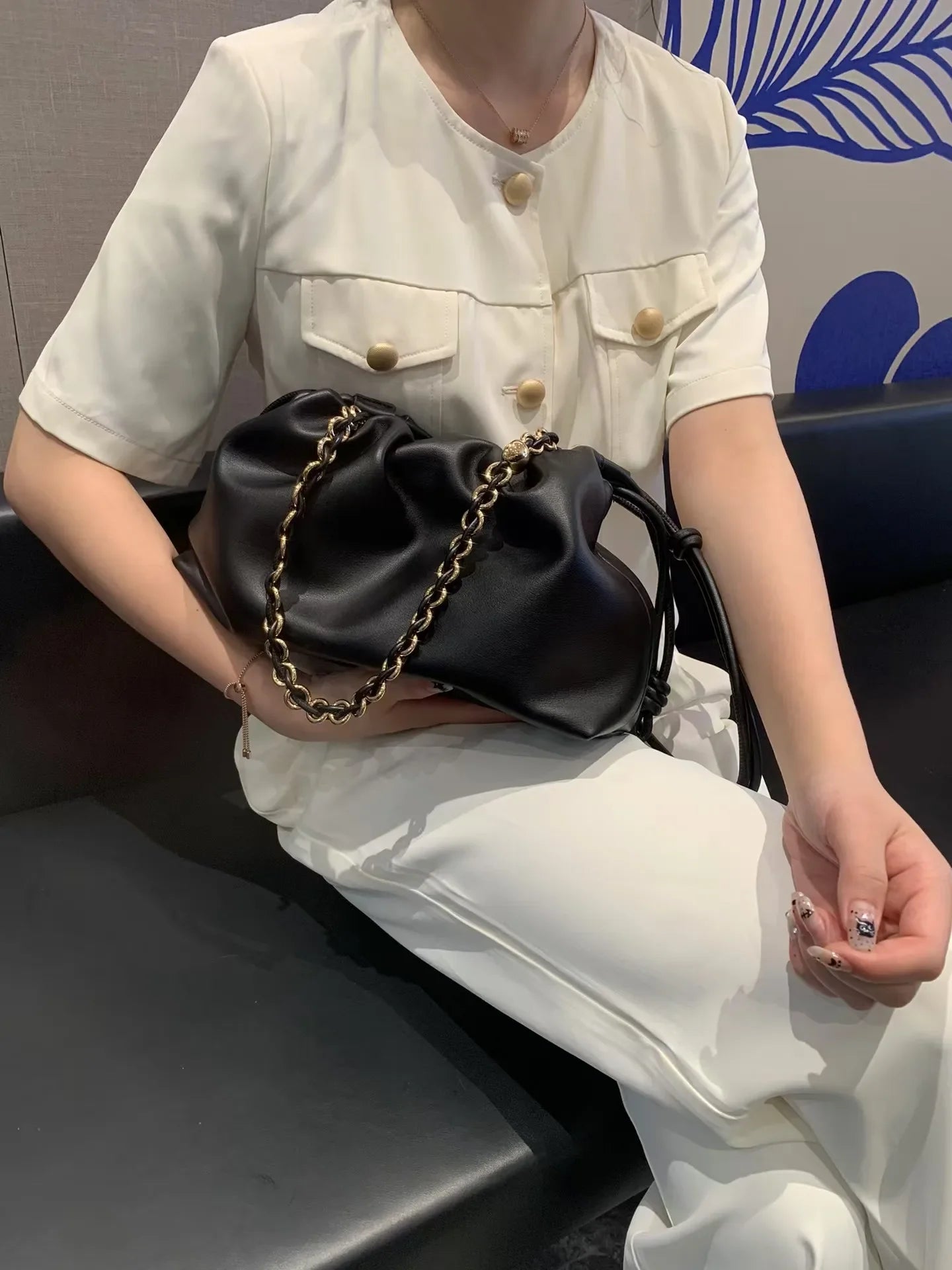 Brand Design Fashion High-grade Texture Leather Cloud Bag Luxury Ladies High Quality Cowhide  Shoulder Crossbody Bags For Women