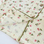 2025 Spring and Autumn Women's Pajama Set 100% Cotton Crepe Long sleeved Pants Two piece Cute and Sweet Home Fury Set Ladies