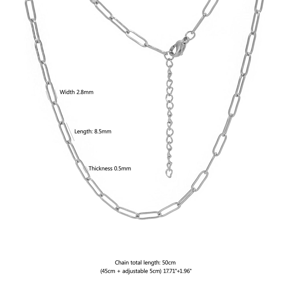 5pcs 45+5cm plated Gold Stainless Steel Link Chains Oval Bulk Necklaces Jewelry Adjustable Chains Wholesale Chokers DIY Crafts