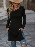 2023 Cross border Foreign Trade Europe and America Spring and Autumn New Children's Long Sleeve Slim Fit Slim Split Long T-shirt