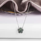 7 colors classic simple five-leaf flower pendant necklace natural stones clover Choker Chain for women party daily wear jewelry
