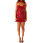 Elegant Women s Sleeveless Bodycon Dress with Spaghetti Straps and V Neckline Perfect for a Night Out with Matching Scarf