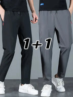 2 Pieces Men's Casual Pants Stretch Elastic Waist Jogger Korean Classic Blue Black Gray Male Brand Trousers Plus Size
