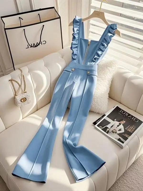 2025 Blue Suspender Jumpsuit Spring New Trendy Popular Beautiful Unique High-End Elegant Goddess Style Pants for Women