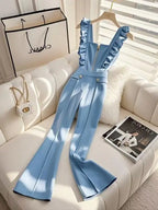 2025 Blue Suspender Jumpsuit Spring New Trendy Popular Beautiful Unique High-End Elegant Goddess Style Pants for Women