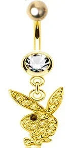 Belly Button Rings for Women Bunny Navel rings Gold color Rabbit Belly Rings Gem stone Belly Piercing Jewelry Body Jewelry