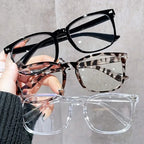 3pcs Lightweight PC Frames Minimalist Square Clear Lens Glasses - Blue Light Blocking, Full Frame, for Everyday & Casual Wear