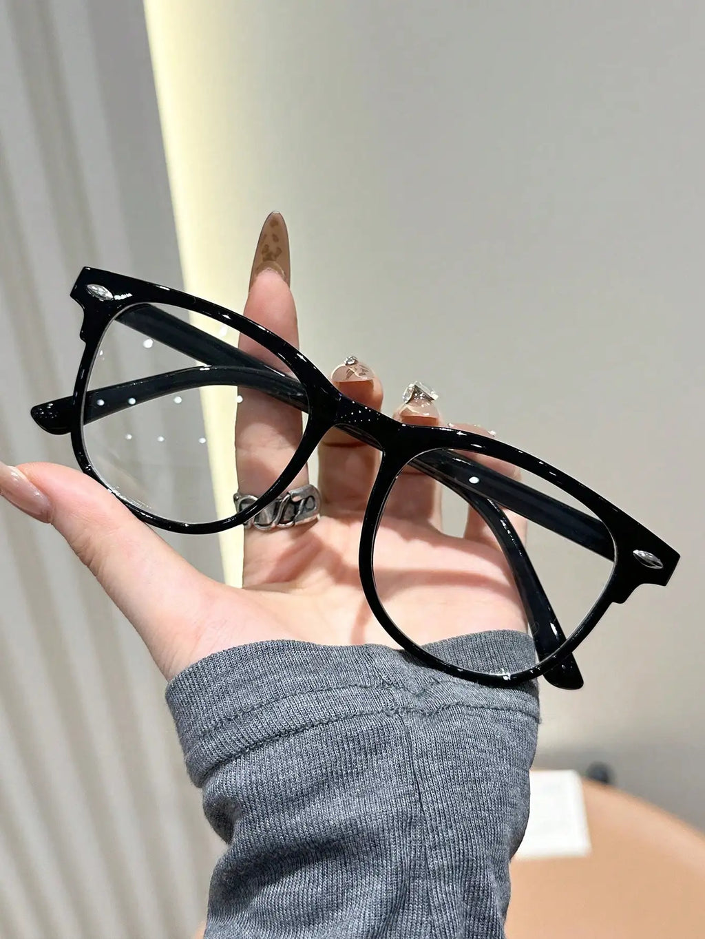 1PC/2PCS Fashion Pentos Plastic Frame Anti-Blue Light Clear Glasses For Daily Office Reading Life Eye Protection Accessories.