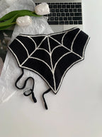 Halloween Costume Skeleton Ghost Bat Spider Web Personalized Knitted Crochet Headband Female Photo Photo Triangle Scarf Trendy