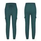 2022 New Solid Jogger Women's Cargo Pants Multi-Pocket Drawstring Elastic Waist Women Sports Pants Streetwear Casual Long Pant