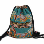 2025 Women Fabric Backpack Female Gypsy Bohemian Boho Chic Aztec Ibiza Tribal Ethnic Cottage Soft Brown Drawstring Rucksack Bags
